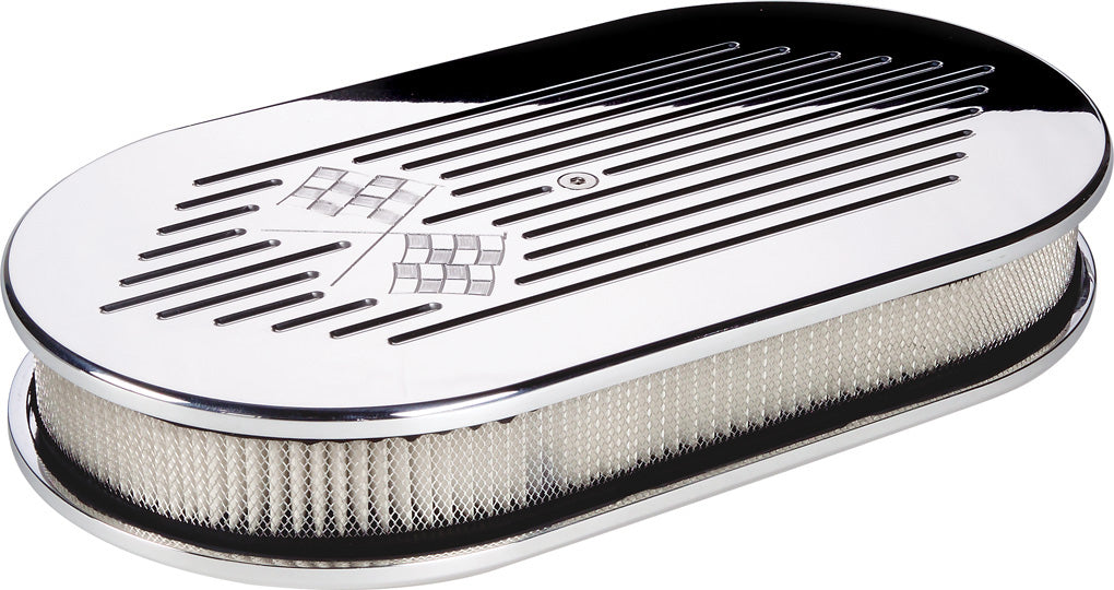 AIR CLEANER,LARGE OVAL,CROSS FLAG,POL