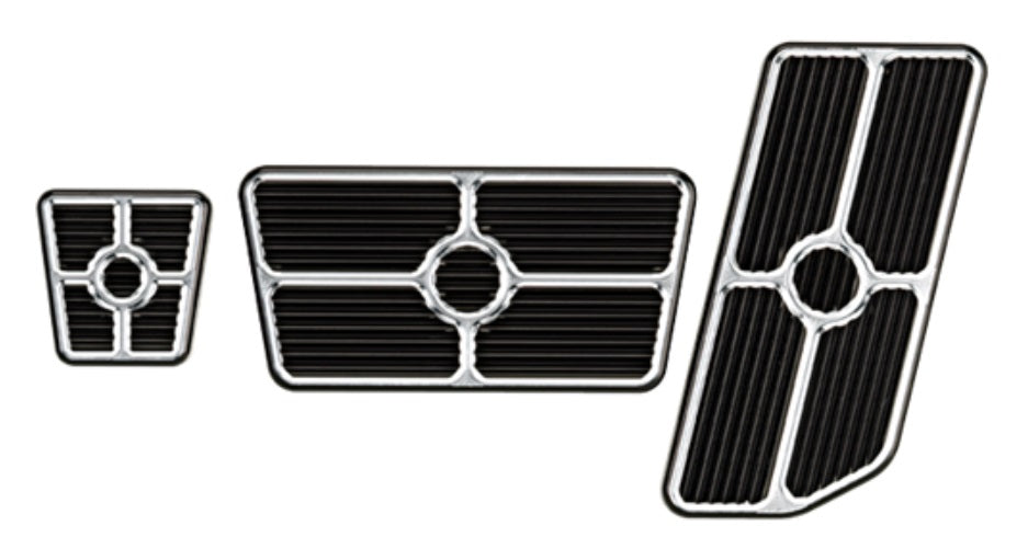 PEDAL KIT,3 PC,DODGE,FORD,GM TRUCK,GROOVED,BLACK