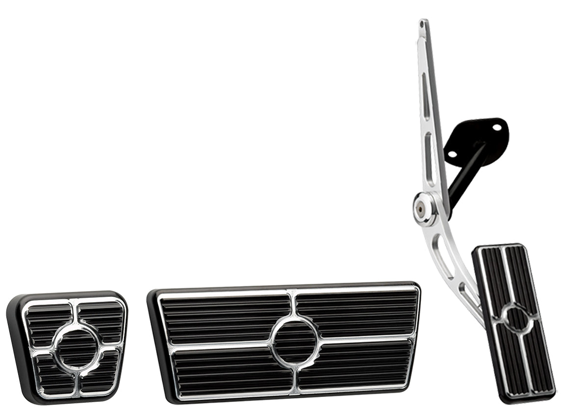 PEDAL KIT,67-69,CABLE,AUTO,E-BRAKE,BLACK