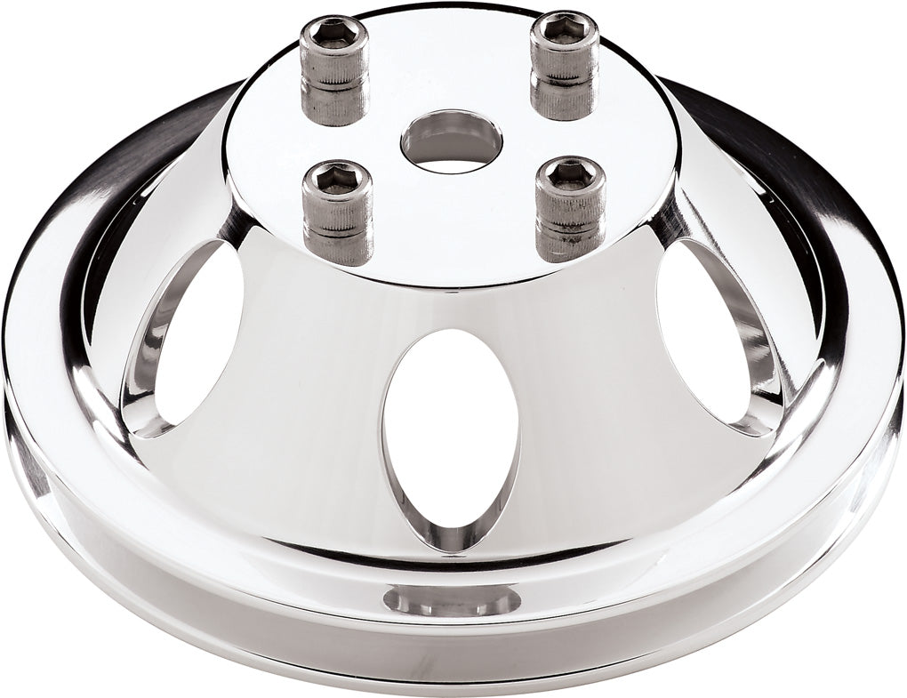 WP PULLEY,SBC/BBC,LWP,POLISHED,V-BELT,1 GROOVE