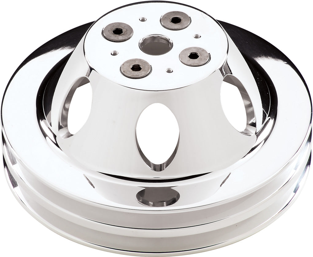 WP PULLEY,SBC,SWP,POLISHED,V-BELT,2 GROOVE
