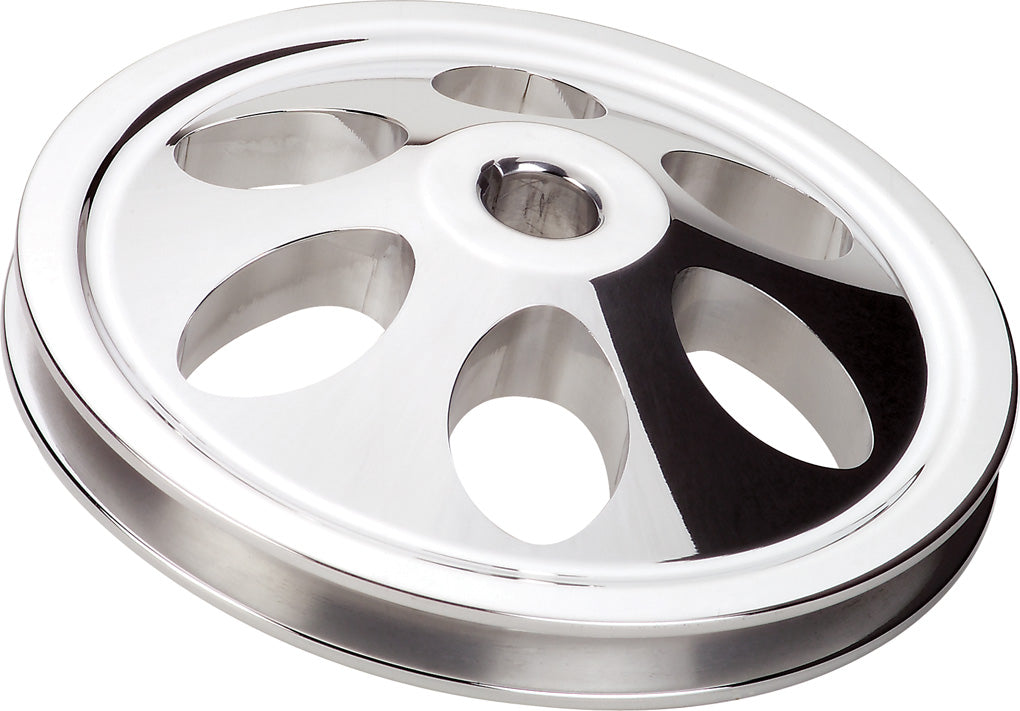 PS PULLEY,CHEVY,KEYWAY,POLISHED,V-BELT,1 GROOVE