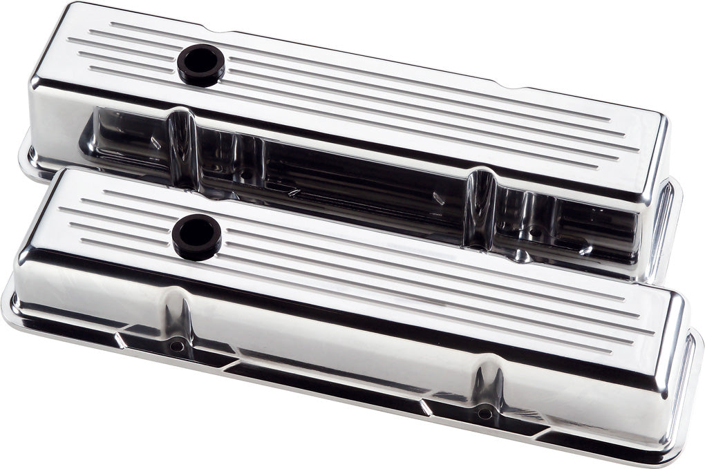 VALVE COVERS,SBC,BALL MILLED,TALL,POLISHED