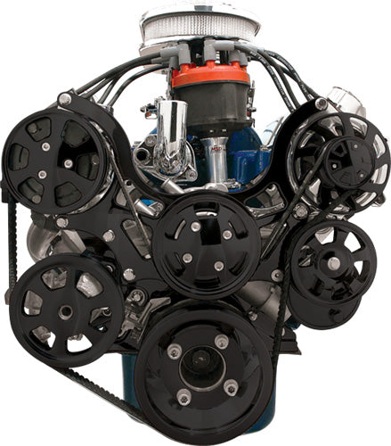 SBF,SERPENTINE KIT,BLACK,AC/BILLET ALT/PS/WP,PRE