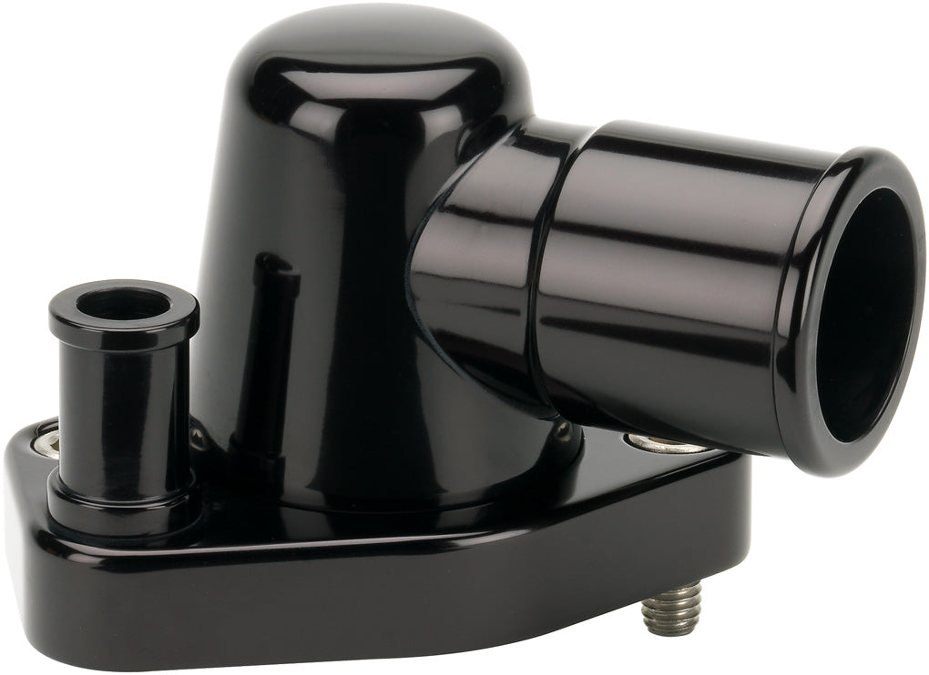 THERMOSTAT HOUSING,SBF,90 DEGREE,SWIVEL,BLACK