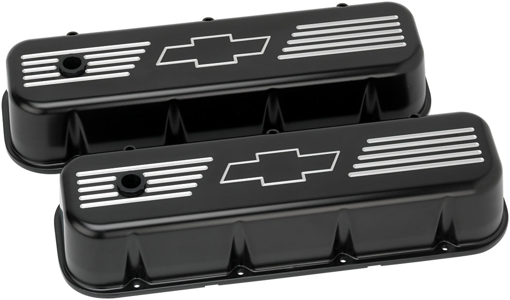 VALVE COVERS,BBC,BOW TIE,TALL,BLACK