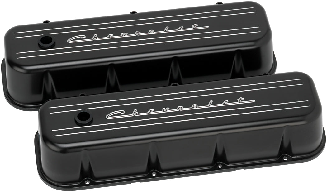 VALVE COVERS,BBC,CHEVROLET,TALL,BLACK
