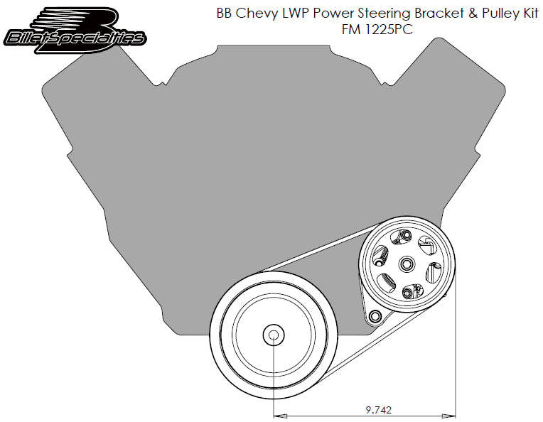 BBC,SERPENTINE PUMP,BRACKET,& PULLEY KIT,LWP