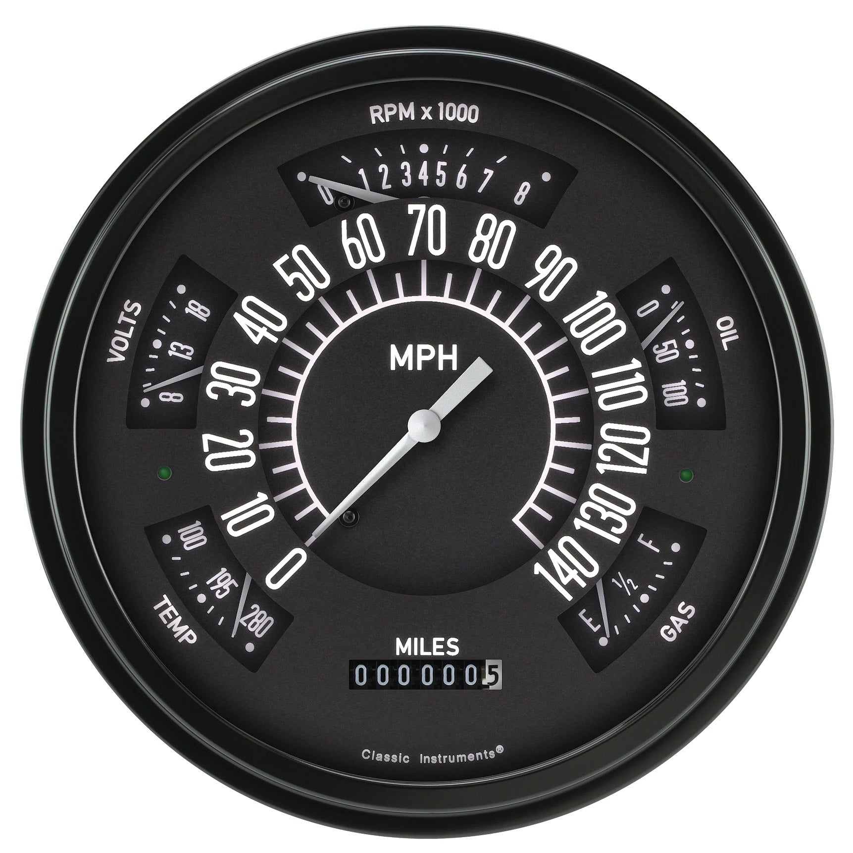 BLACK PACKAGE GAUGE,SPEEDOMETER,TACH,66-77 BRONCO