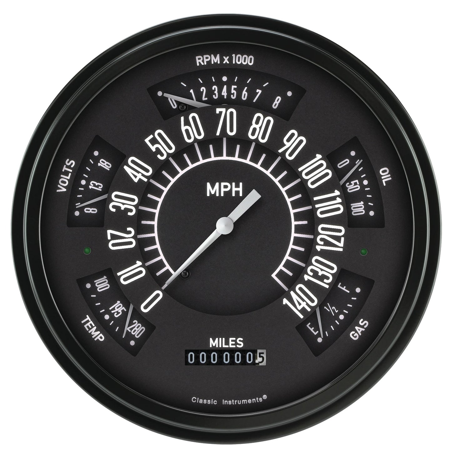 BLACK PACKAGE GAUGE,SPEEDOMETER,TACH,66-77 BRONCO