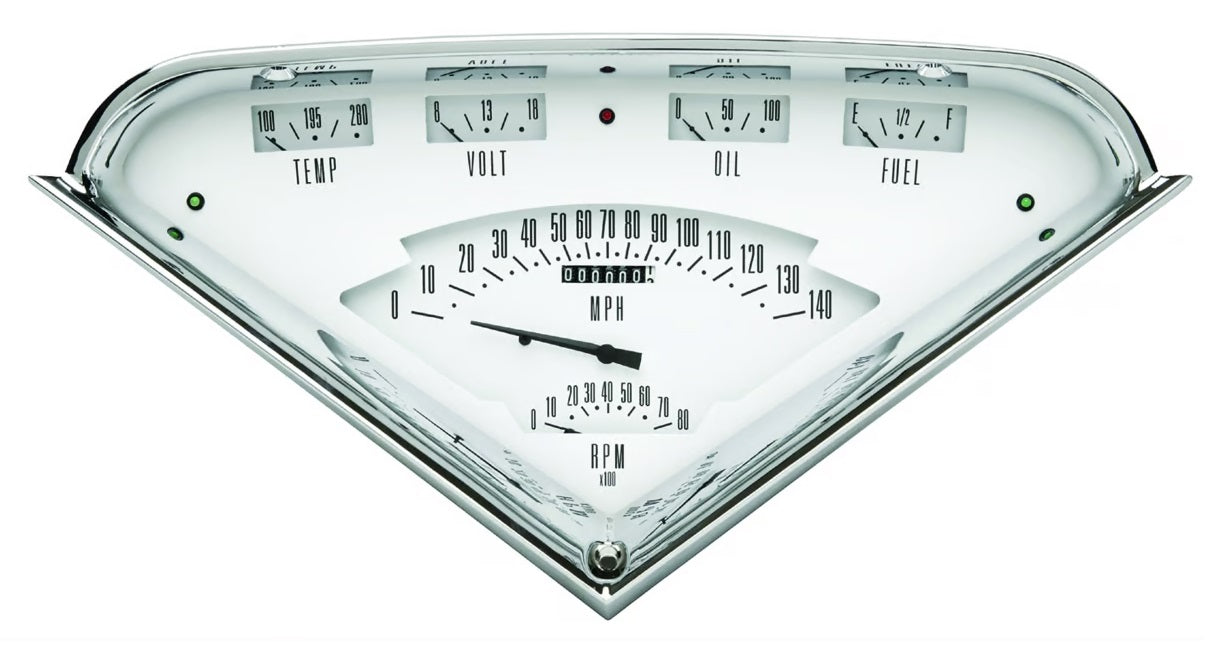 TACH FORCE 6 GAUGE SET,WHITE