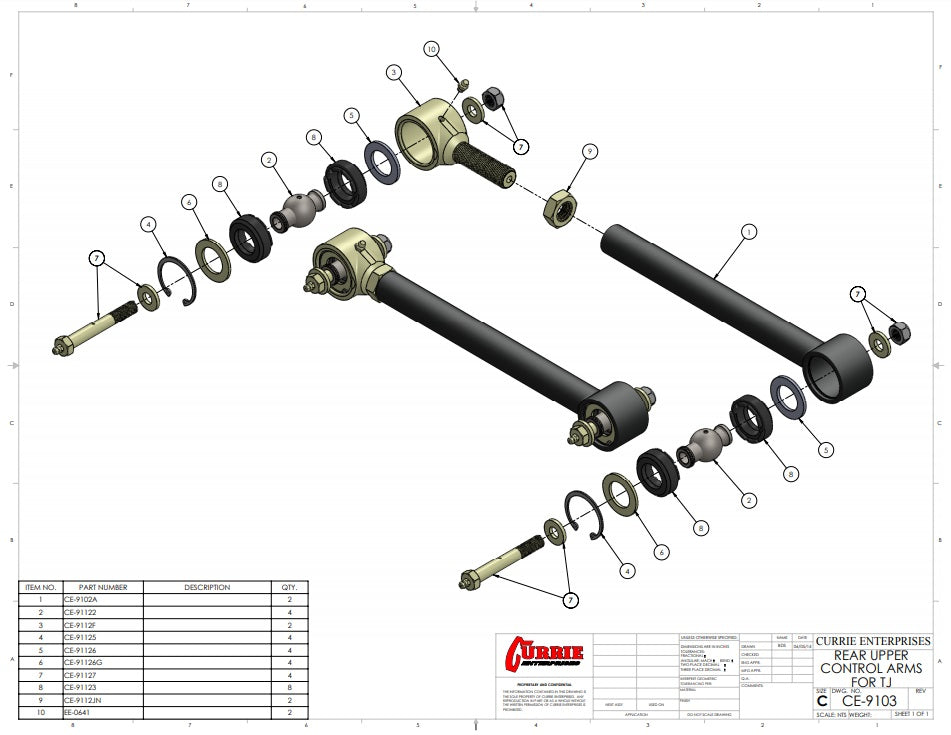 JOHNNY JOINT REAR UPPER ARMS,JEEP TJ/LJ