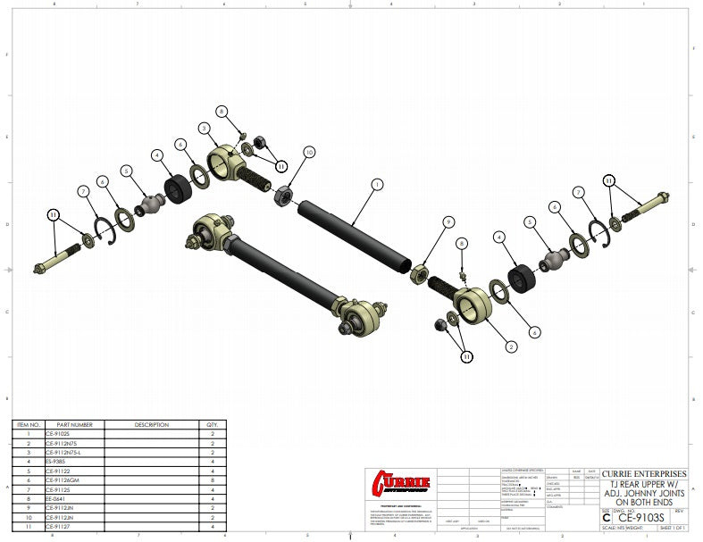 JOHNNY JOINT REAR UPPER ARMS,DOUBLE,TJ