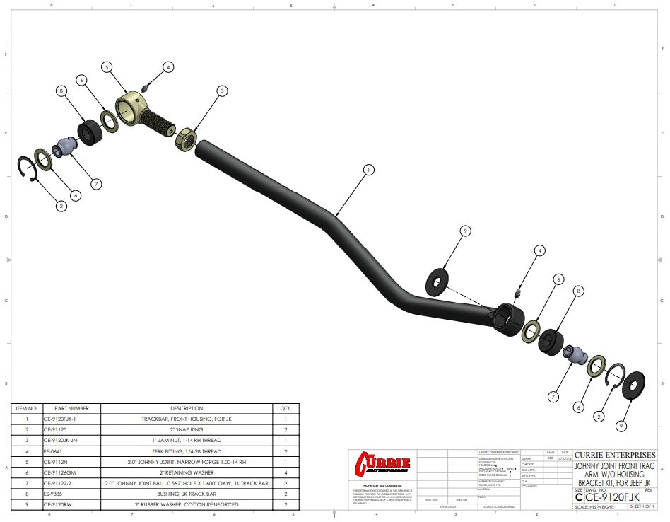 FRONT TRAC BAR,JOHNNY JOINT,JEEP JK