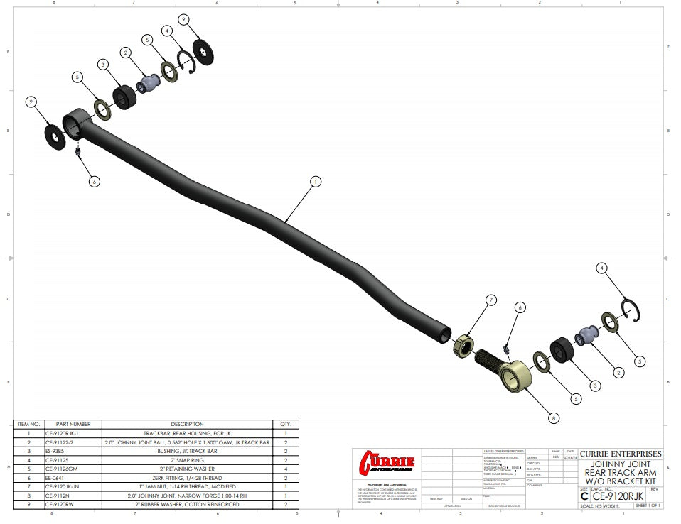 REAR TRAC BAR,JOHNNY JOINT,JEEP JK