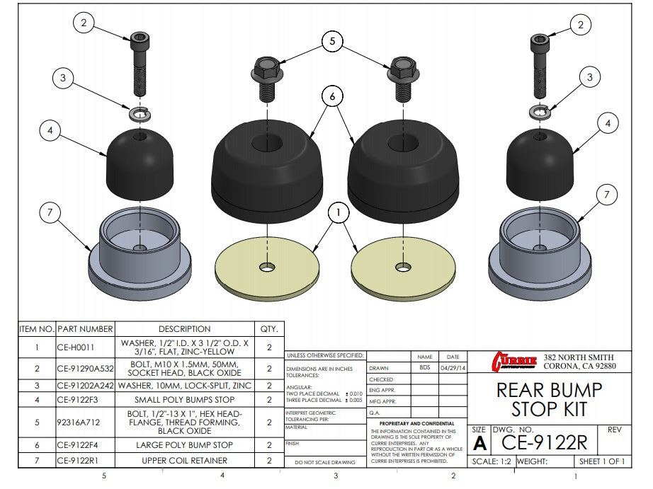 BUMP STOP KIT,TJ/LJ,REAR,4"