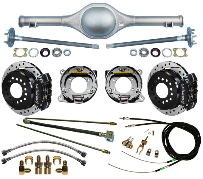 55-59 TRUCK 5L DROP REAR & WIL BRAKES,11" DRILLED ROTORS,BLACK