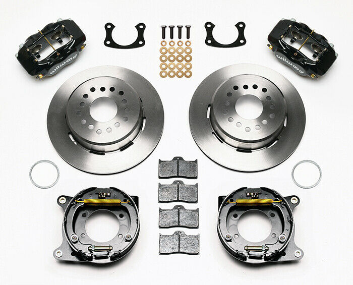 71-87 C10 CURRIE REAR END & 2" DROP WILWOOD BRAKE KIT,13"/12" ROTORS,BLACK