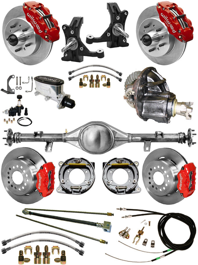 88-98 C1500 CURRIE REAR END & 2" DROP WILWOOD BRAKE KIT,12" ROTORS,RED CALIPERS