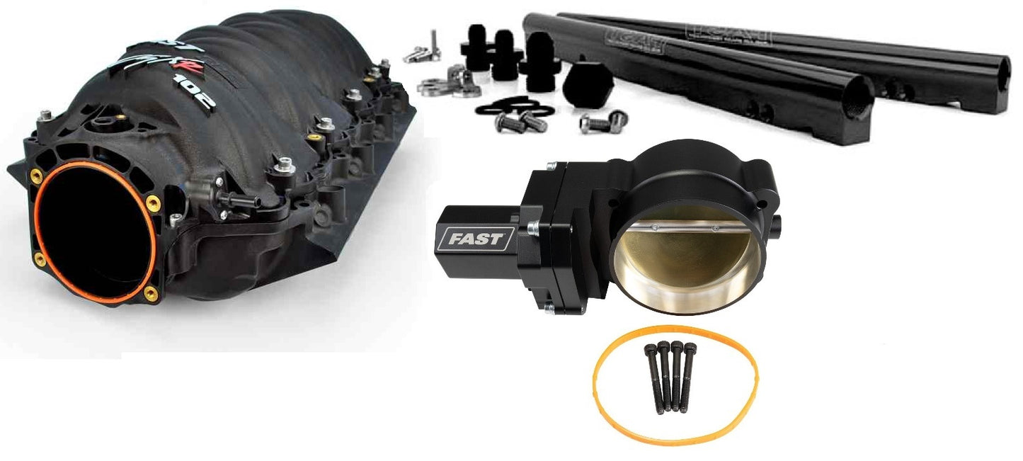 LSXR HIGH HP INTAKE KIT,LS3,L76,L99,BLACK RAILS,102MM ELECTRIC THROTTLE BODY
