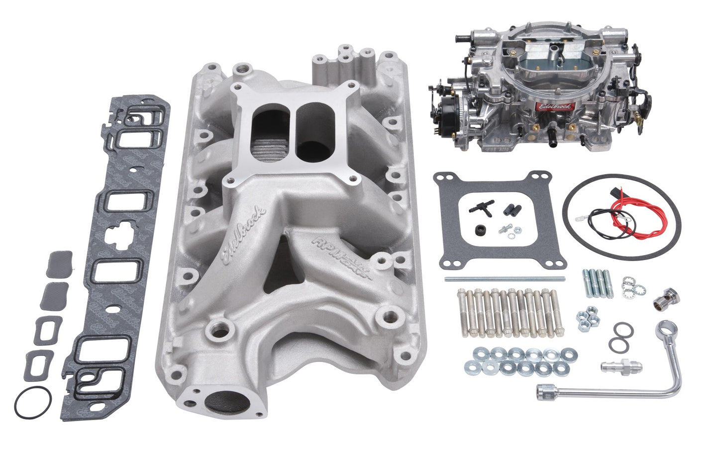 EDELBROCK INDUCTION KIT,SINGLE-QUAD MANIFOLD & CARB KIT,FORD 351-W