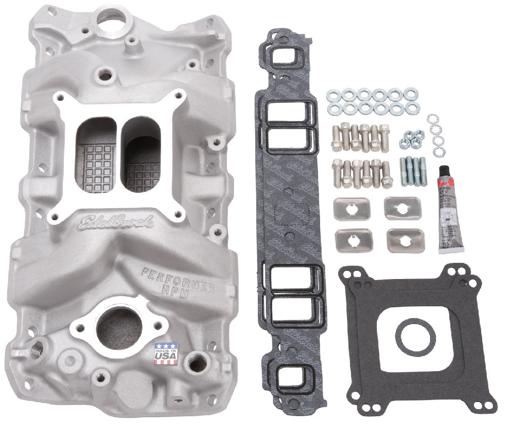EDELBROCK MANIFOLD INSTALL KIT,7101 SBC PERFORMER RPM,GASKETS,BOLTS,STUDS,RTV