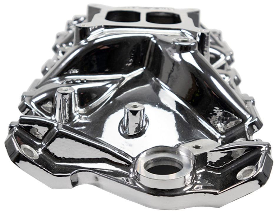 EDELBROCK INTAKE MANIFOLD,PERFORMER EPS,55-86 SBC,CHROME PLASMA COATED