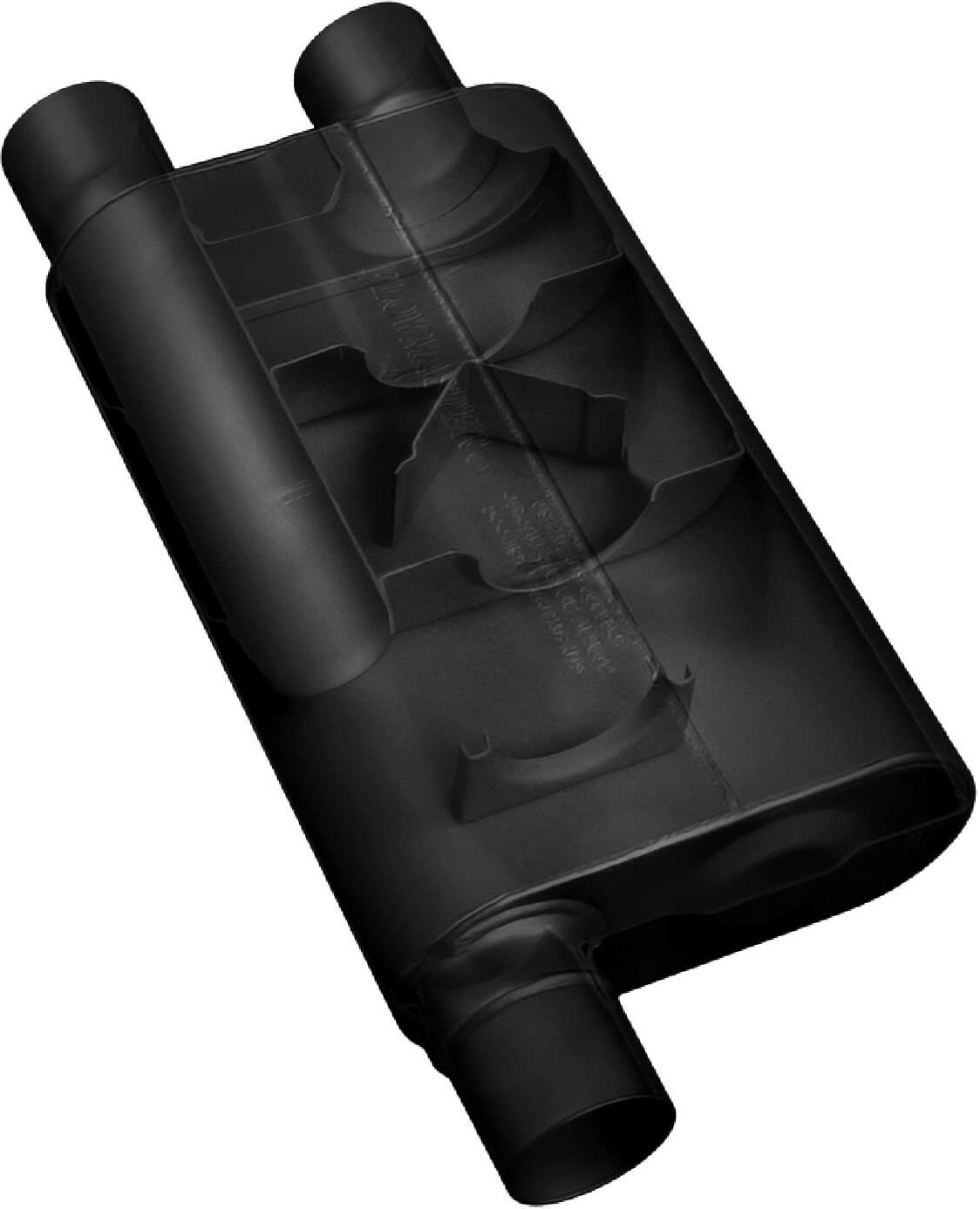 80 SER CROSS FLOW MUFFLER,3" OFF IN/2.5" DUAL OUT