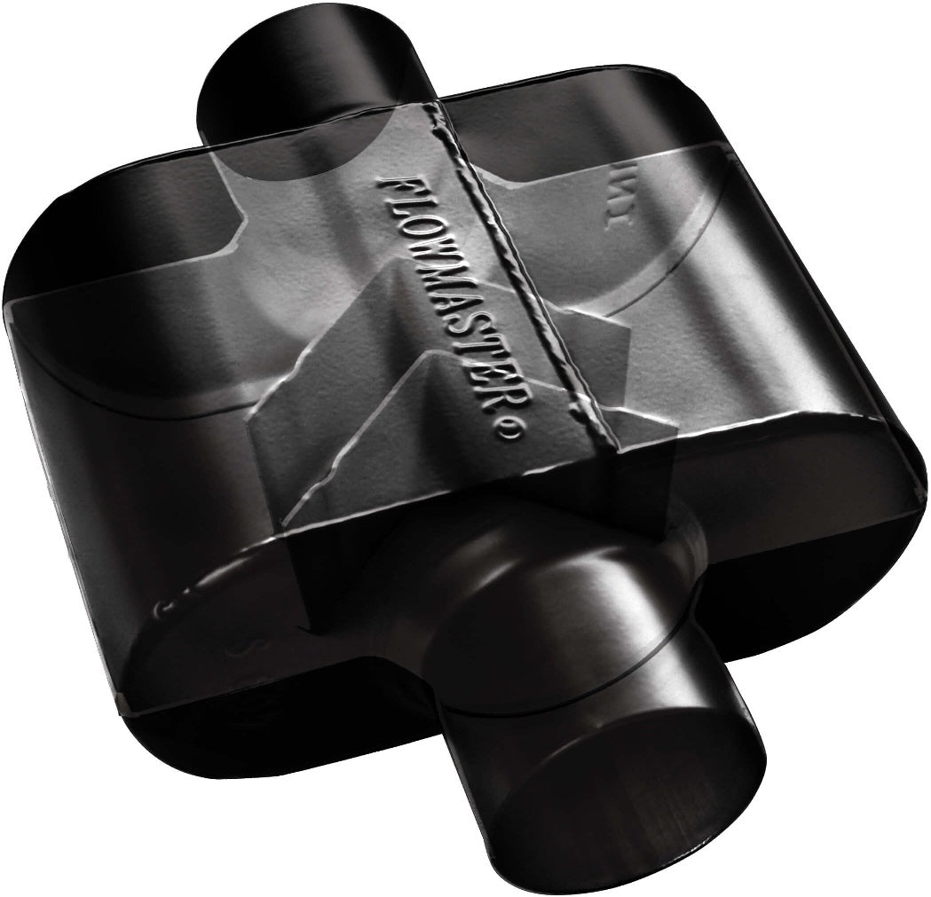 MUFFLER,SUPER 10,2.5,DUAL,CEN IN/CEN OUT