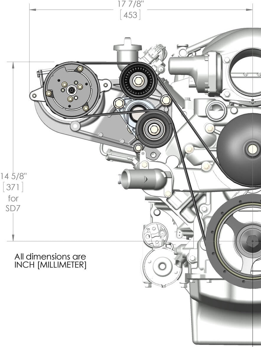 COMP HIGH MOUNT SANDEN SD7 A/C DRIVE KIT,PASSENGER BRACKET,LS/LT,NATURAL