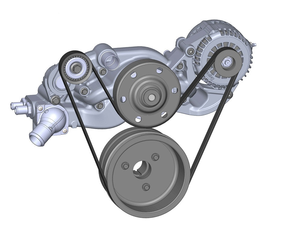 LS RACING FRONT ENGINE KIT,MID,ALTERNATOR,BLACK