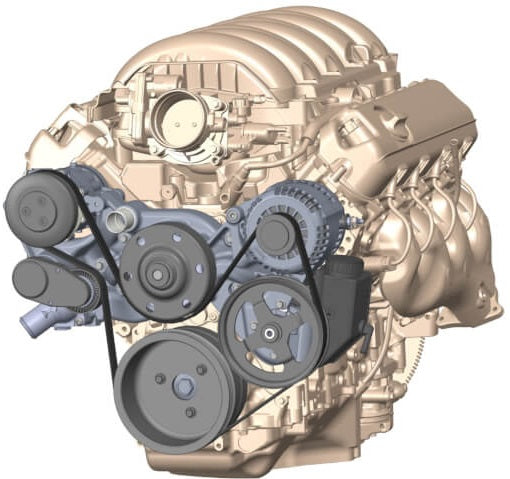 GEN-V LT,FRONT ENGINE KIT,MID-MOUNT,A/C,ALTERNATOR,POWER STEERING,BLACK