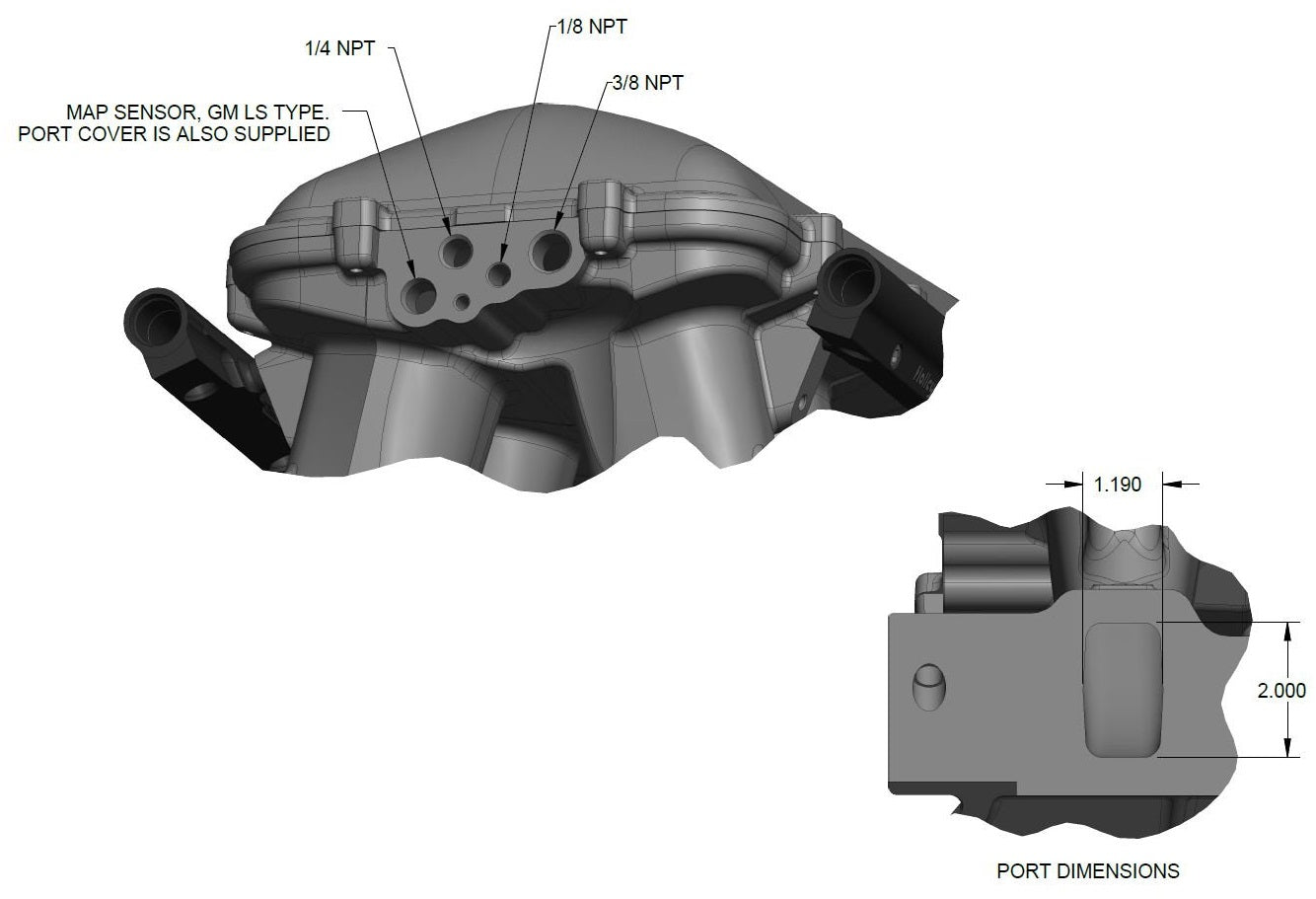 INTAKE MANIFOLD KIT,302W 8.2,HI-RAM,105MM,SATIN