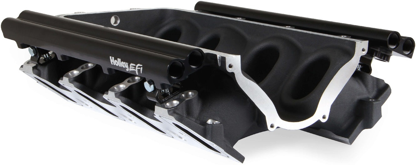 MANIFOLD BASE & RAILS,LS1/2/6,FF,DUAL FUEL INJECTOR,BLACK