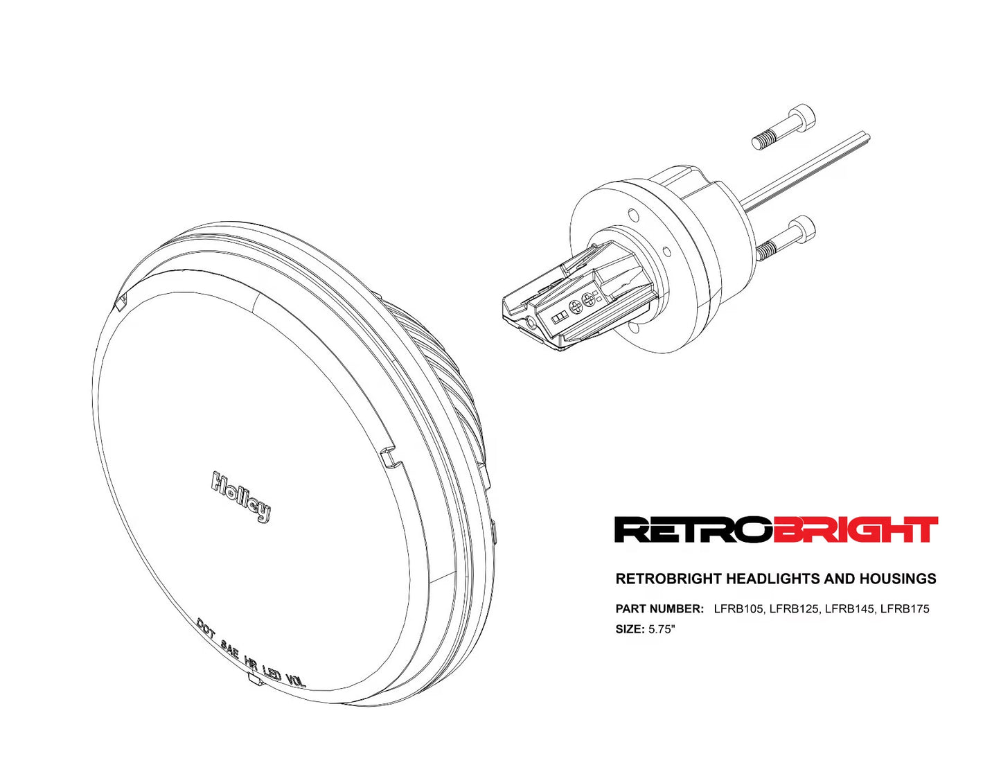 RETROBRIGHT LED SEALED BEAM 5.75 ROUND