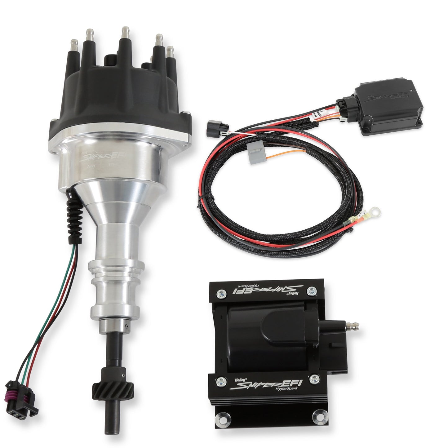 SNIPER 2 EFI HYPERSPARK IGNITION MASTER KIT,BOX,COIL,DISTRIBUTOR,POLISHED,SBF