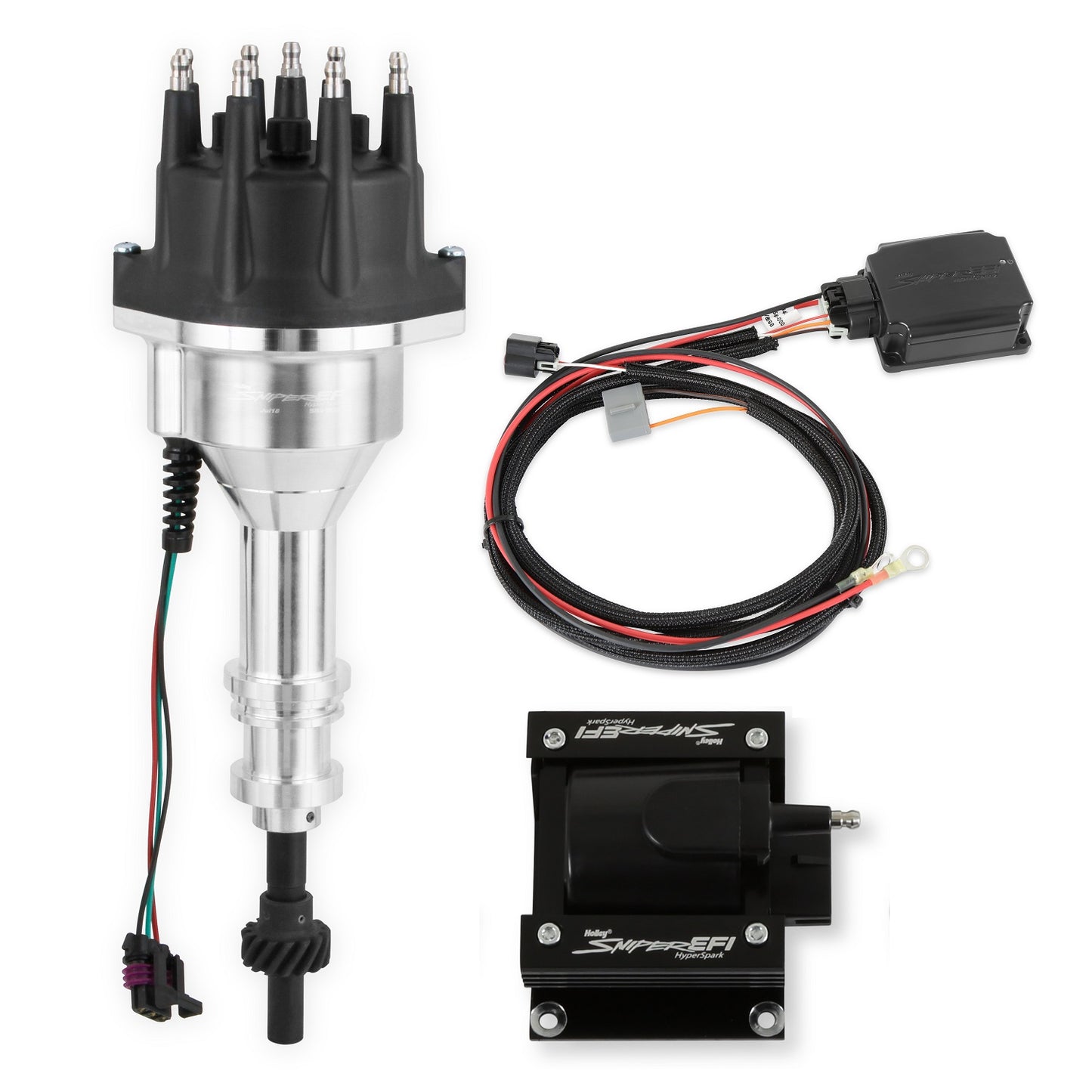 SNIPER 2 EFI HYPERSPARK IGNITION MASTER KIT,BOX,COIL,DISTRIBUTOR,POLISH,SBF,351W