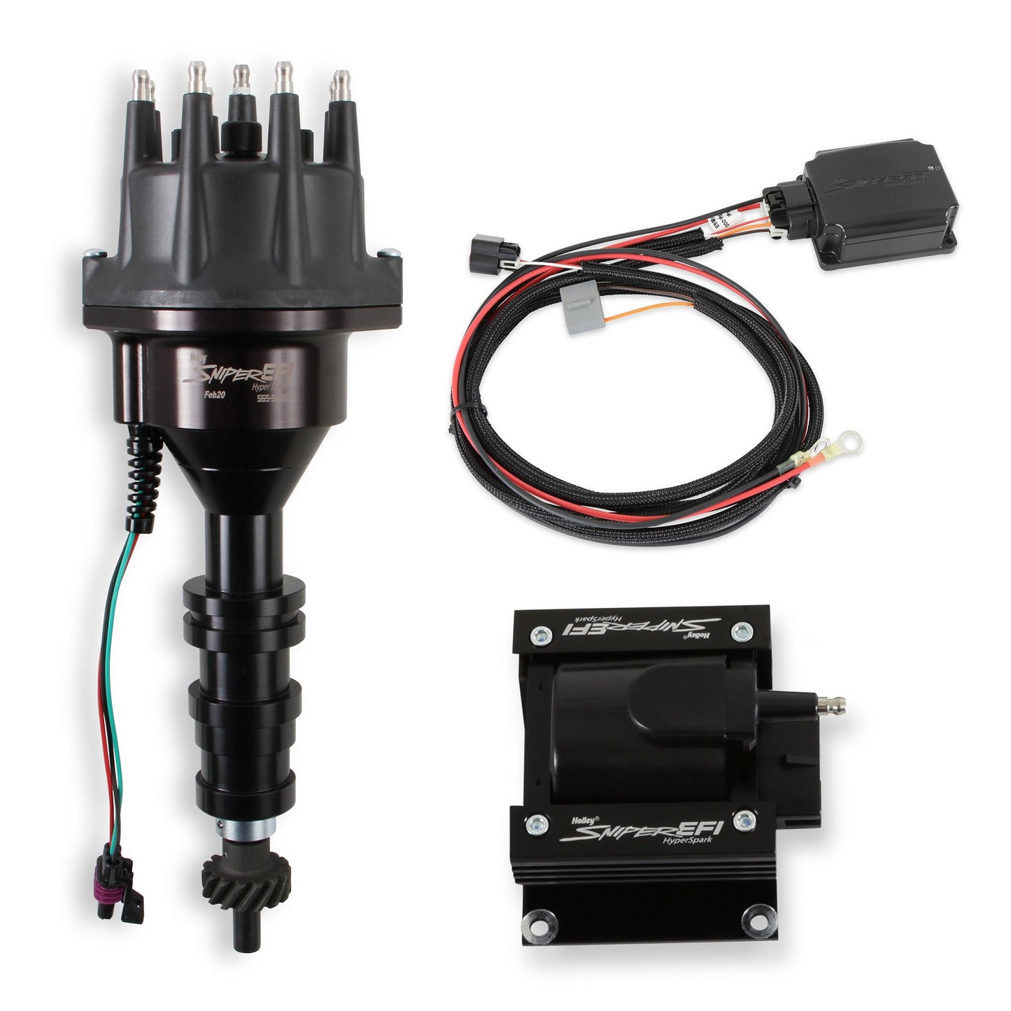 SNIPER 2 EFI HYPERSPARK IGNITION MASTER KIT,BOX,COIL,DISTRIBUTOR,BLK,FORD FE 332