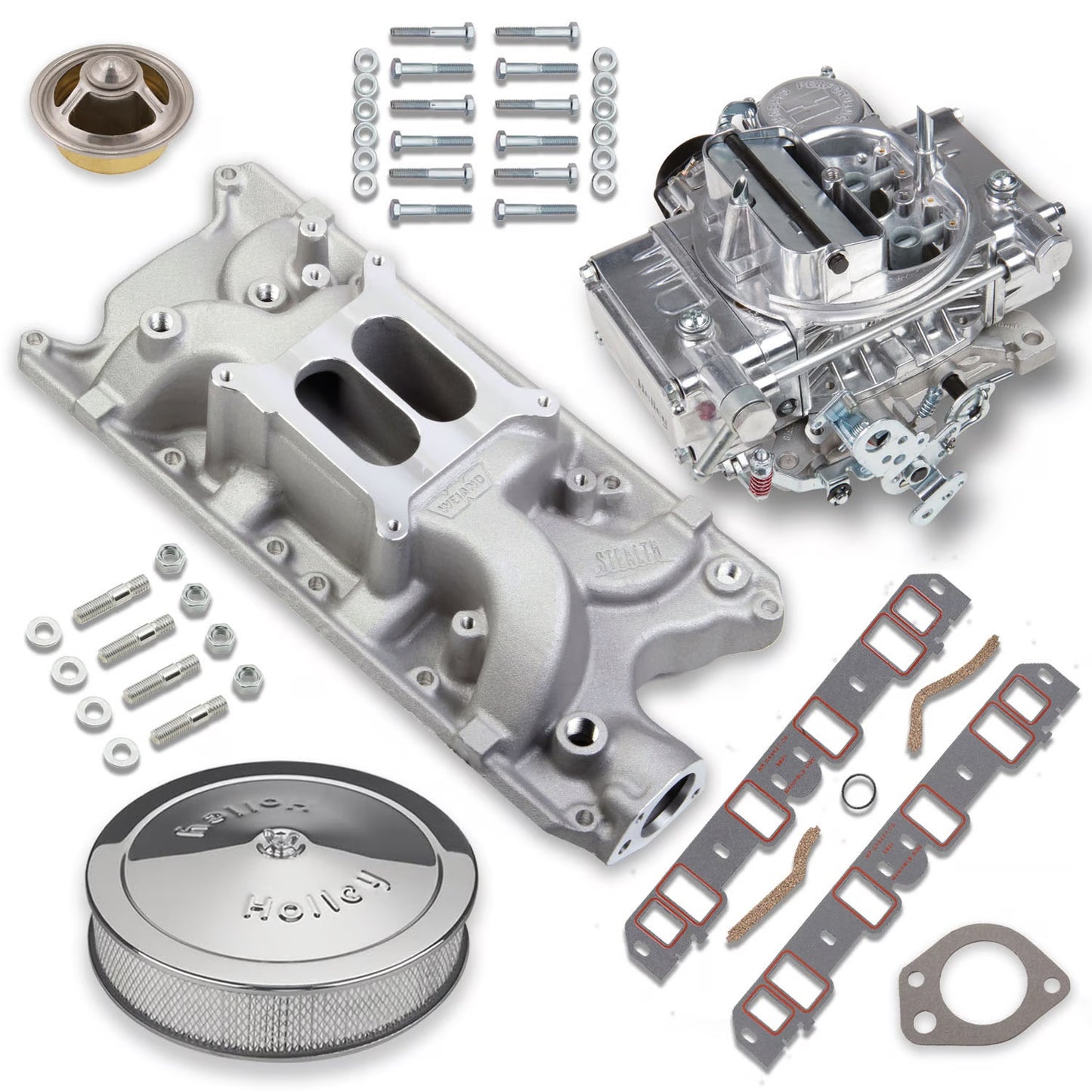 CARBURETOR & MANIFOLD KIT,600,SBF,HOLLEY STREET WARRIOR