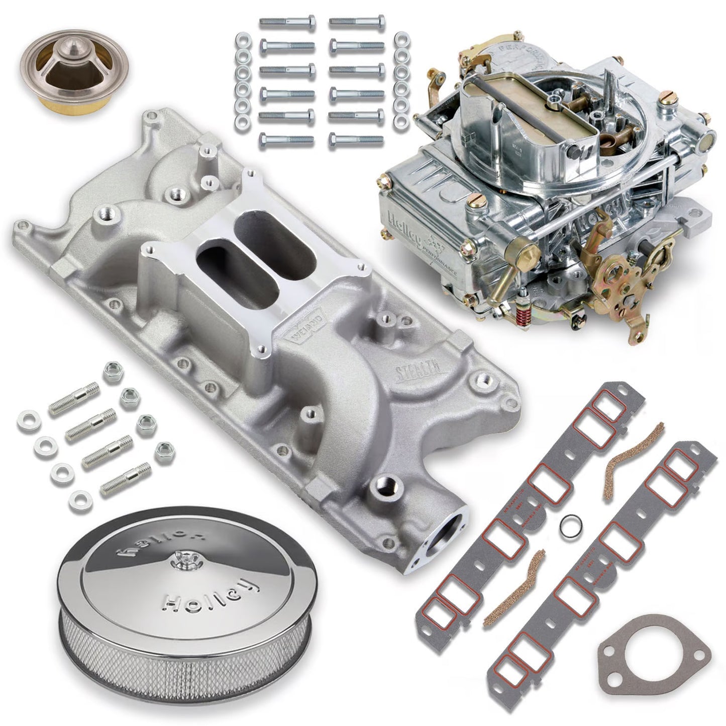 CARBURETOR & MANIFOLD KIT,600,SBF,HOLLEY STREET WARRIOR