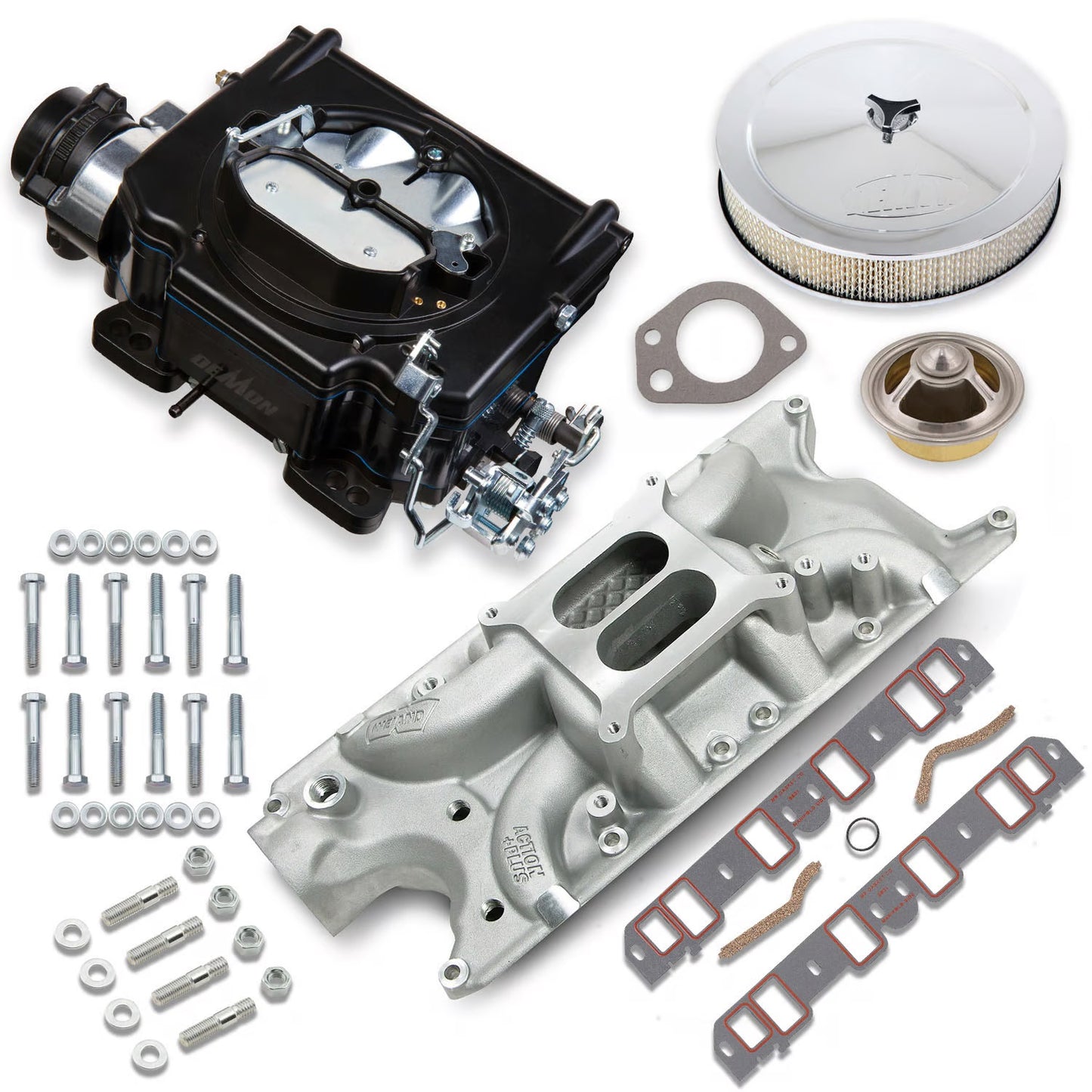 CARBURETOR & MANIFOLD KIT,750,SBF,HOLLEY STREET DEMON,BLACK