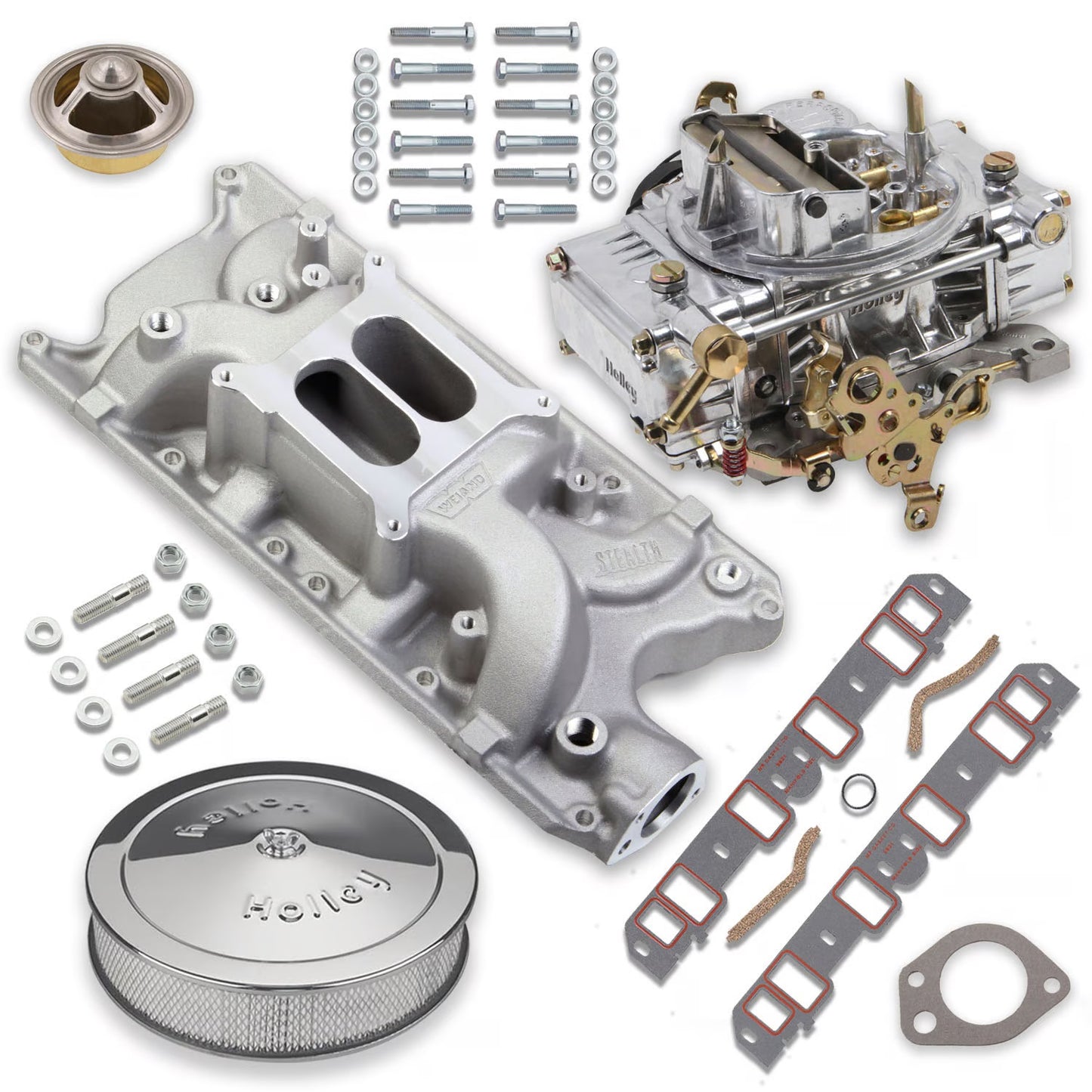 CARBURETOR & MANIFOLD KIT,750,SBF,HOLLEY CLASSIC,STEALTH