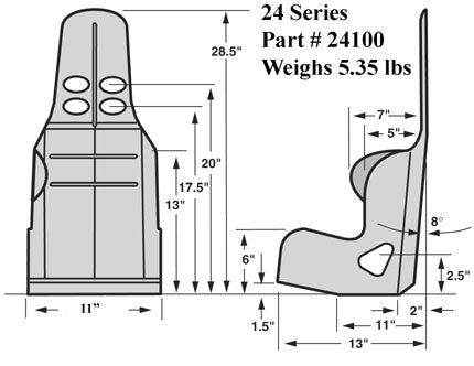 CHILD QUARTER MIDGET SEAT ONLY,11"