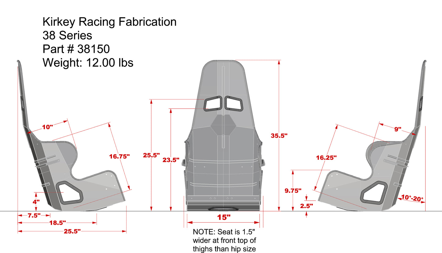 STANDARD SEAT ONLY,10-20 DEGREE,15"