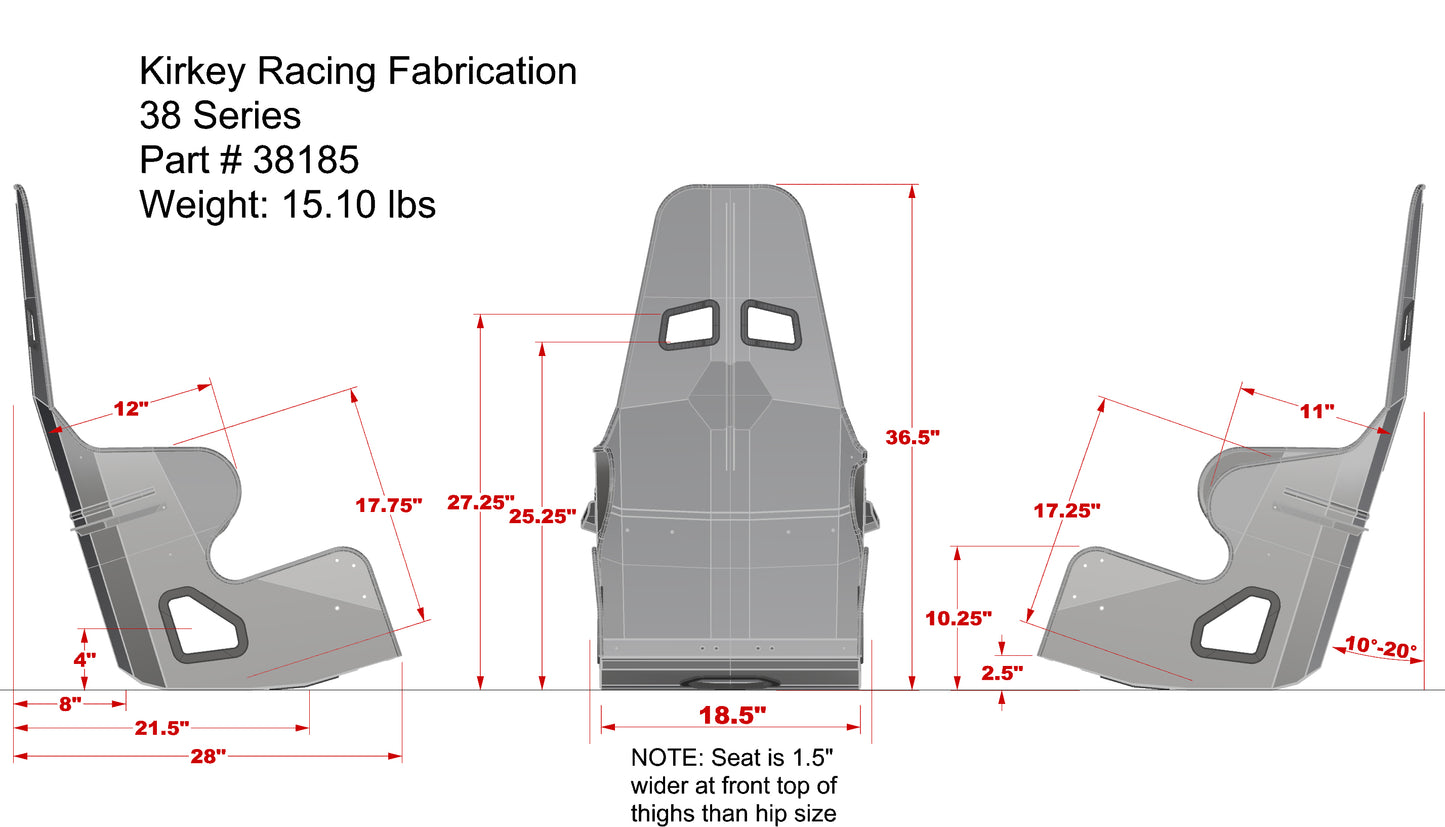 STANDARD SEAT ONLY,10-20 DEGREE,18.5"