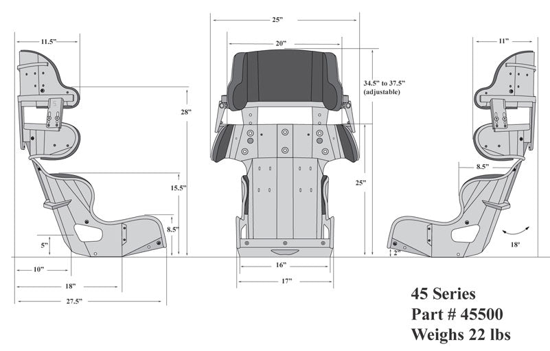ROAD RACE/DRAG FULL CONTAINMENT SEAT,16"