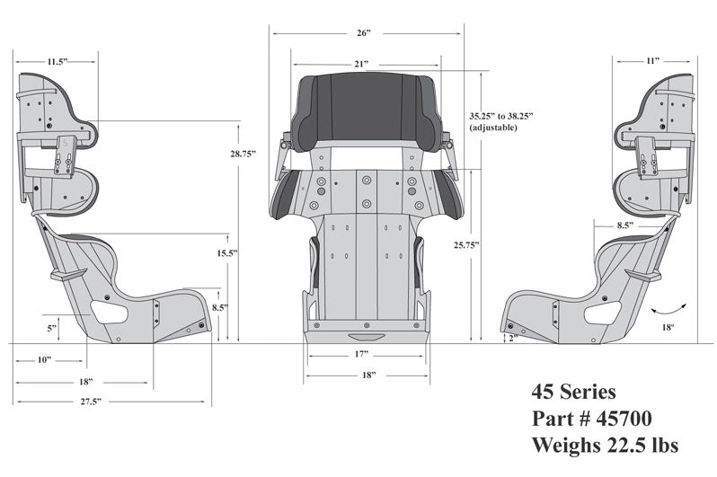 ROAD RACE/DRAG FULL CONTAINMENT SEAT,17"