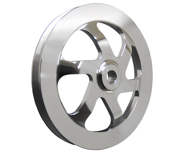 P.S. PULLEY,V-BELT,POLISHED,ALUM PUMP,6"