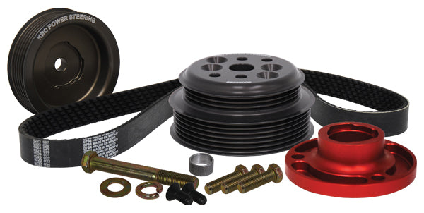 SERPENTINE PULLEY KIT,PRO,1:1,SBC,HEAD