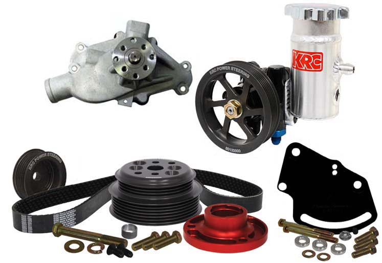 SBC SERPENTINE KIT,HEAD MOUNT POWER STEERING,30% REDUCTION